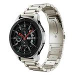 24mm Three Beads Flat Buckle Titanium Alloy Watch Band(Titanium Color)