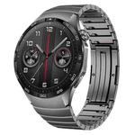 For Huawei Watch GT 4 46mm One Bead Bamboo Joint HW Buckle Stainless Steel Watch Band(Grey)