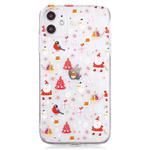 For iPhone 11 Christmas Pattern TPU Protective Case(Snowman Bird)