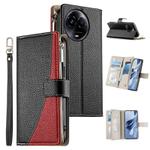 For Realme 11 5G / 11x / C67 5G / Narzo 60x Stitching Multi-card Zipper Wallet Leather Phone Case with Short Strap(Black)
