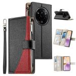 For Realme 14 Pro Stitching Multi-card Zipper Wallet Leather Phone Case with Short Strap(Black)