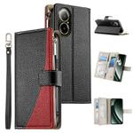 For Realme C67 4G / Realme 12 Lite Global Stitching Multi-card Zipper Wallet Leather Phone Case with Short Strap(Black)