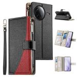 For Redmi K80 / K80 Pro / Poco F7 Pro Stitching Multi-card Zipper Wallet Leather Phone Case with Short Strap(Black)