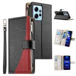 For Redmi Note 12 4G Global / Note 12R Pro Stitching Multi-card Zipper Wallet Leather Phone Case with Short Strap(Black)
