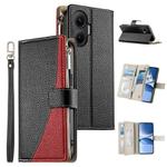 For Redmi Turbo 4 Pro / Xiaomi Poco F7 Stitching Multi-card Zipper Wallet Leather Phone Case with Short Strap(Black)