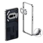 For Nothing Phone 3a Metal Frame Heat Dissipation Phone Case with Camera Guard Ring(Gray)
