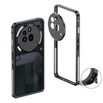 For Nothing Phone 3a Pro Metal Frame Heat Dissipation Phone Case with Camera Guard Ring(Black)