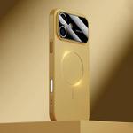 For iPhone 16 Kalebol Large Window MagSafe Frosted PC Phone Case(Khaki)