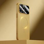 For iPhone 13 Pro Kalebol Large Window MagSafe Frosted PC Phone Case(Khaki)