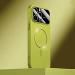 For iPhone 13 Pro Kalebol Large Window MagSafe Frosted PC Phone Case(Avocado Green)