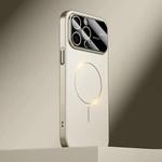 For iPhone 13 Pro Kalebol Large Window MagSafe Frosted PC Phone Case(Titanium Color)