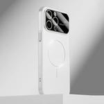 For iPhone 13 Pro Kalebol Large Window MagSafe Frosted PC Phone Case(White)