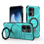For OPPO Reno13 5G Global J-20 Solid Color MagSafe Magnetic TPU+PC Phone Case(Lake Blue)
