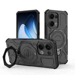 For OPPO Reno13 5G Global J-20 Solid Color MagSafe Magnetic TPU+PC Phone Case(Black)