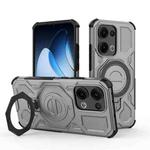 For OPPO Reno13 5G Global J-20 Solid Color MagSafe Magnetic TPU+PC Phone Case(Grey)