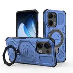 For OPPO Reno13 5G Global J-20 Solid Color MagSafe Magnetic TPU+PC Phone Case(Blue)