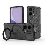 For OPPO Reno14 5G Global J-20 Solid Color MagSafe Magnetic TPU+PC Phone Case(Black)