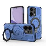 For OPPO Reno14 5G Global J-20 Solid Color MagSafe Magnetic TPU+PC Phone Case(Blue)