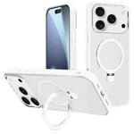 For iPhone 17 Pro Max Kalebol Metal Lens Frame MagSafe Holder Frosted PC Phone Case(Frosted White)