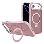 For iPhone 17 Air Kalebol Metal Lens Frame MagSafe Holder Frosted PC Phone Case(Pink)