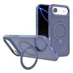 For iPhone 17 Air Kalebol Metal Lens Frame MagSafe Holder Frosted PC Phone Case(Sierra Blue)