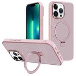 For iPhone 13 Pro Max Kalebol Metal Lens Frame MagSafe Holder Frosted PC Phone Case(Pink)