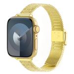 For Apple Watch 42mm / 41mm / 40mm / 38mm Milanese Embossed Metal Watch Band(Gold Rhombus)