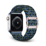 For Apple Watch 46mm / 49mm / 45mm / 44mm Double Loop Mechanical Buckle Nylon Braid Watch Band(Blue Camouflage)