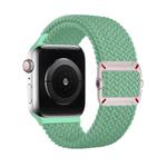 For Apple Watch 46mm / 49mm / 45mm / 44mm Double Loop Mechanical Buckle Nylon Braid Watch Band(Pistachio Green)