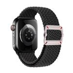 For Apple Watch 46mm / 49mm / 45mm / 44mm Double Loop Mechanical Buckle Nylon Braid Watch Band(Black)