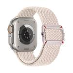 For Apple Watch 46mm / 49mm / 45mm / 44mm Double Loop Mechanical Buckle Nylon Braid Watch Band(Starlight White)