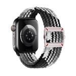 For Apple Watch 46mm / 49mm / 45mm / 44mm Double Loop Mechanical Buckle Nylon Braid Watch Band(Gradient Gray)