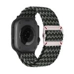For Apple Watch 42mm / 41mm / 40mm / 38mm Double Loop Mechanical Buckle Nylon Braid Watch Band(W Black Green)