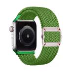 For Apple Watch 42mm / 41mm / 40mm / 38mm Double Loop Mechanical Buckle Nylon Braid Watch Band(Bright Green)