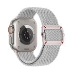 For Apple Watch 42mm / 41mm / 40mm / 38mm Double Loop Mechanical Buckle Nylon Braid Watch Band(Pearl White)