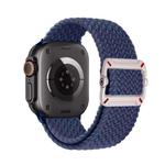 For Apple Watch 42mm / 41mm / 40mm / 38mm Double Loop Mechanical Buckle Nylon Braid Watch Band(Deep Blue)