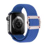 For Apple Watch 42mm / 41mm / 40mm / 38mm Double Loop Mechanical Buckle Nylon Braid Watch Band(Cold Sea Blue)
