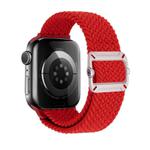 For Apple Watch 42mm / 41mm / 40mm / 38mm Double Loop Mechanical Buckle Nylon Braid Watch Band(Red)