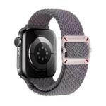 For Apple Watch 42mm / 41mm / 40mm / 38mm Double Loop Mechanical Buckle Nylon Braid Watch Band(Space Gray)