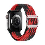 For Apple Watch 42mm / 41mm / 40mm / 38mm Double Loop Mechanical Buckle Nylon Braid Watch Band(Z Black Red)