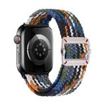 For Apple Watch 42mm / 41mm / 40mm / 38mm Double Loop Mechanical Buckle Nylon Braid Watch Band(Denim Blue)