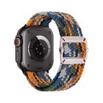 For Apple Watch 42mm / 41mm / 40mm / 38mm Double Loop Mechanical Buckle Nylon Braid Watch Band(Camouflage Colorful)