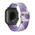 For Apple Watch 42mm / 41mm / 40mm / 38mm Double Loop Mechanical Buckle Nylon Braid Watch Band(Gradient Purple)