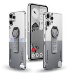 For Nothing CMF Phone 2 Pro GKK Mortise-Tenon Connection Contrast Color Phone Case with Ring Wrist Strap(White Grey)