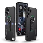 For Nothing CMF Phone 2 Pro GKK Mortise-Tenon Connection Contrast Color Phone Case with Ring Wrist Strap(Black)