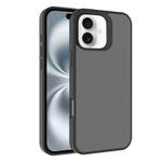 For iPhone 16 Kalebol Frosted PC Hybrid TPU Phone Case(Black)