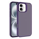For iPhone 16 Kalebol Frosted PC Hybrid TPU Phone Case(Dark Purple)
