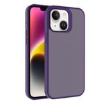 For iPhone 14 Kalebol Frosted PC Hybrid TPU Phone Case(Dark Purple)