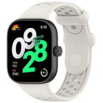 For Xiaomi Smart Band 9 Pro/8 Pro/Redmi Watch 5/4 xDfind BreathableHole Solid Color Silicone Watch Band(Light Gold)