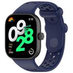 For Xiaomi Smart Band 9 Pro/8 Pro/Redmi Watch 5/4 xDfind BreathableHole Solid Color Silicone Watch Band(Navy Blue)